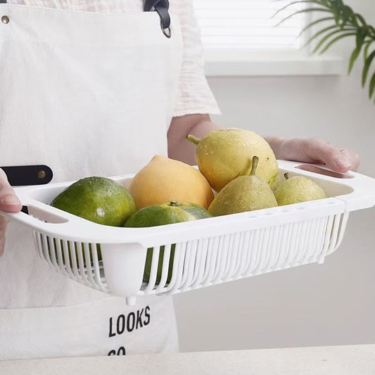 Retractable Draining Basket Draining Vegetable and Fruit Basket Household Kitchen Creative Sink Draining Rack Finishing Storage Basket