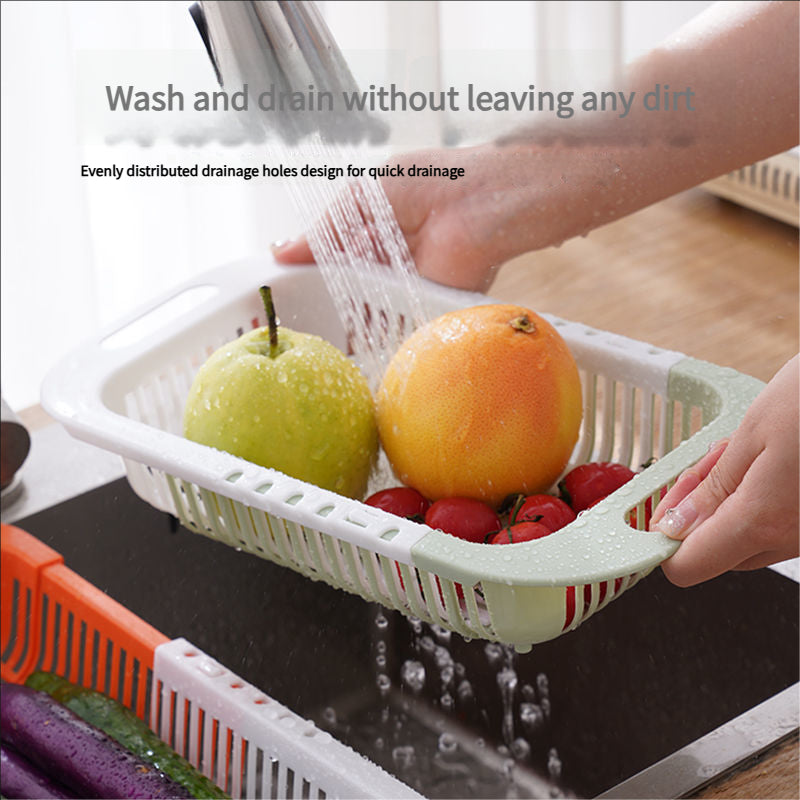 Retractable Draining Basket Draining Vegetable and Fruit Basket Household Kitchen Creative Sink Draining Rack Finishing Storage Basket