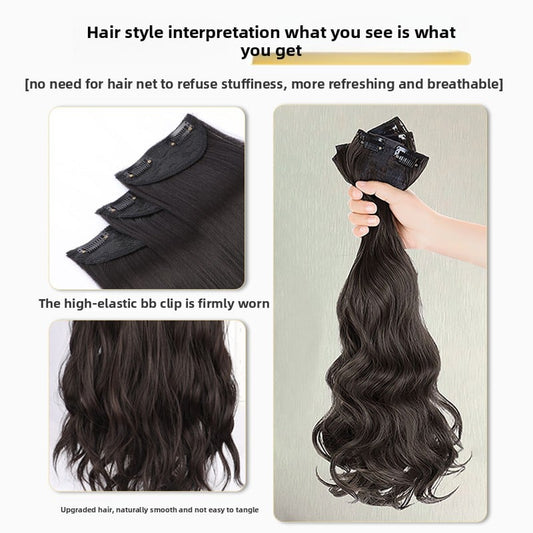 3-Piece Seamless Invisible Long Curly Hair Extensions for Women