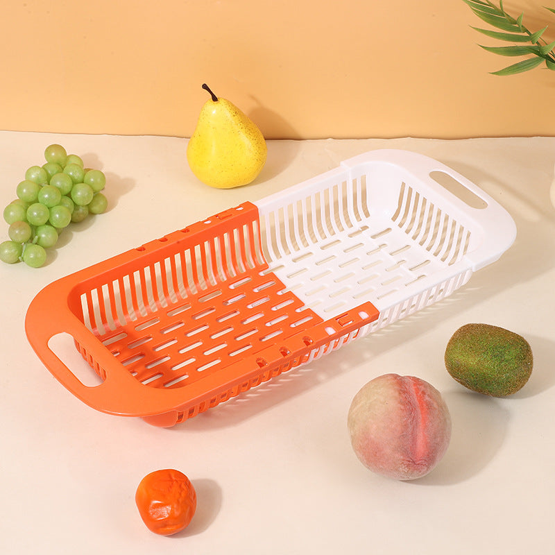 Retractable Draining Basket Draining Vegetable and Fruit Basket Household Kitchen Creative Sink Draining Rack Finishing Storage Basket