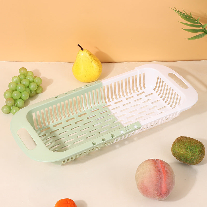 Retractable Draining Basket Draining Vegetable and Fruit Basket Household Kitchen Creative Sink Draining Rack Finishing Storage Basket